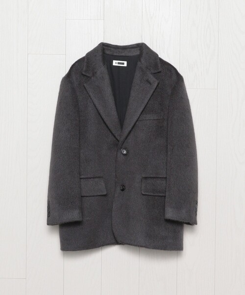 H BEAUTY&YOUTH UNITED ARROWS(エイチビューティーアンドユースユナイテッドアローズ)の「<H>モヘヤウールシャギー ビッグジャケット(テーラードジャケット・レディース・ダークグレー/ブラック・S/M)」の5枚目の写真