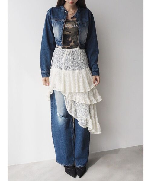 EVRIS（エヴリス）の「ティアードレースミニスカート（スカート・レディース・ホワイト/ブラック・FREE）」の20枚目の写真