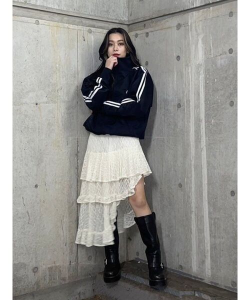 EVRIS（エヴリス）の「ティアードレースミニスカート（スカート・レディース・ホワイト/ブラック・FREE）」の16枚目の写真