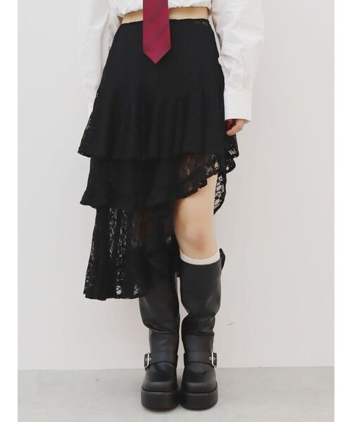 EVRIS（エヴリス）の「ティアードレースミニスカート（スカート・レディース・ホワイト/ブラック・FREE）」の18枚目の写真
