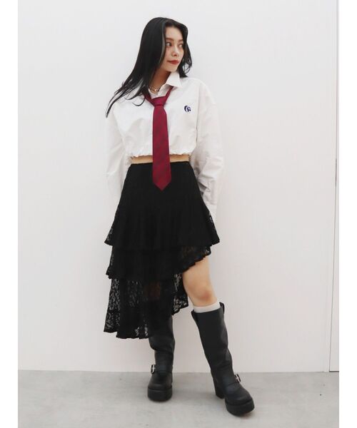 EVRIS（エヴリス）の「ティアードレースミニスカート（スカート・レディース・ホワイト/ブラック・FREE）」の8枚目の写真