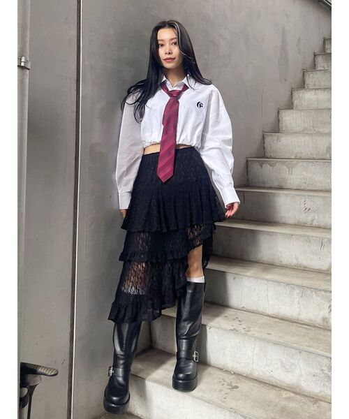 EVRIS（エヴリス）の「ティアードレースミニスカート（スカート・レディース・ホワイト/ブラック・FREE）」の12枚目の写真