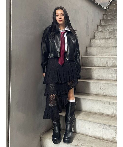 EVRIS（エヴリス）の「ティアードレースミニスカート（スカート・レディース・ホワイト/ブラック・FREE）」の13枚目の写真