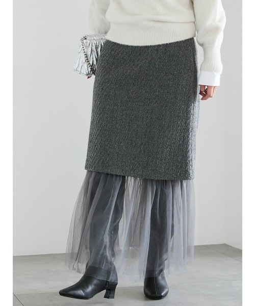 Te chichi（テチチ）の「マルチWAYレイヤードスカート（スカート・レディース・ブラック/グレー・F）」の7枚目の写真