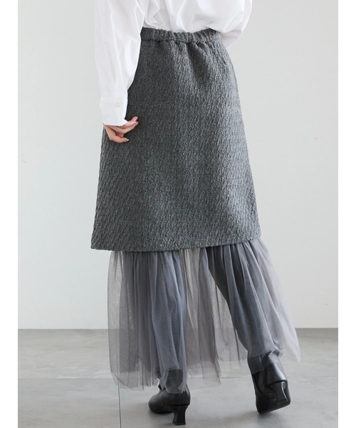Te chichi（テチチ）の「マルチWAYレイヤードスカート（スカート・レディース・ブラック/グレー・F）」の9枚目の写真