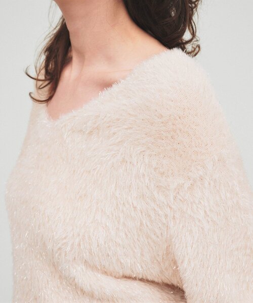 cloenc(クロエンス)の「◆【手洗い可/柔らかニット】ラメシャギーVネックニットプルオーバー(ニット/セーター・レディース・サンドベージュ/オリーブ/アイボリー・02)」の13枚目の写真