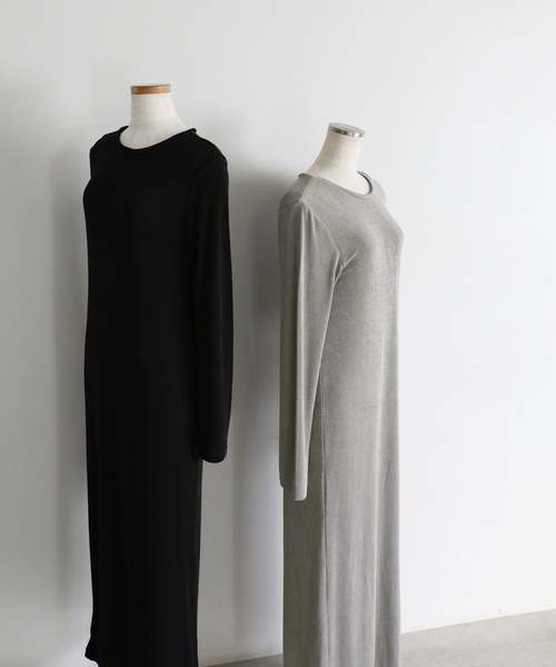 select MOCA(セレクトモカ)の「シャイニーナローワンピース(ワンピース・レディース・グレイッシュベージュ/ブラック・MEDIUM/LARGE)」の12枚目の写真