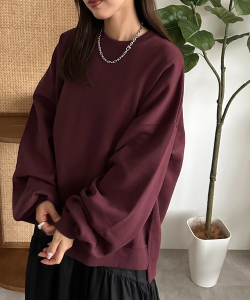 apres jour mignon(アプレジュールミニョン)の「スーパー袖ボリューム裏起毛スウェット【ZOZOTOWN限定アイテム】(スウェット・レディース・ブラック/グレー/ボルドー/ライトベージュ・X-LARGE/フリー)」の4枚目の写真