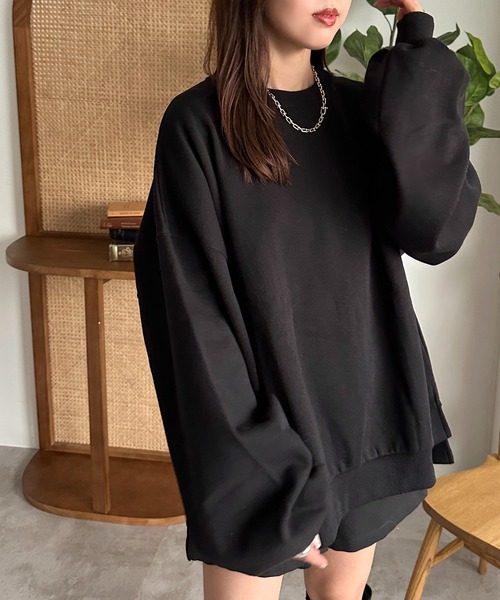 apres jour mignon(アプレジュールミニョン)の「スーパー袖ボリューム裏起毛スウェット【ZOZOTOWN限定アイテム】(スウェット・レディース・ブラック/グレー/ボルドー/ライトベージュ・X-LARGE/フリー)」の5枚目の写真