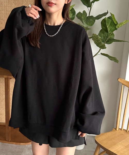 apres jour mignon(アプレジュールミニョン)の「スーパー袖ボリューム裏起毛スウェット【ZOZOTOWN限定アイテム】(スウェット・レディース・ブラック/グレー/ボルドー/ライトベージュ・X-LARGE/フリー)」の6枚目の写真