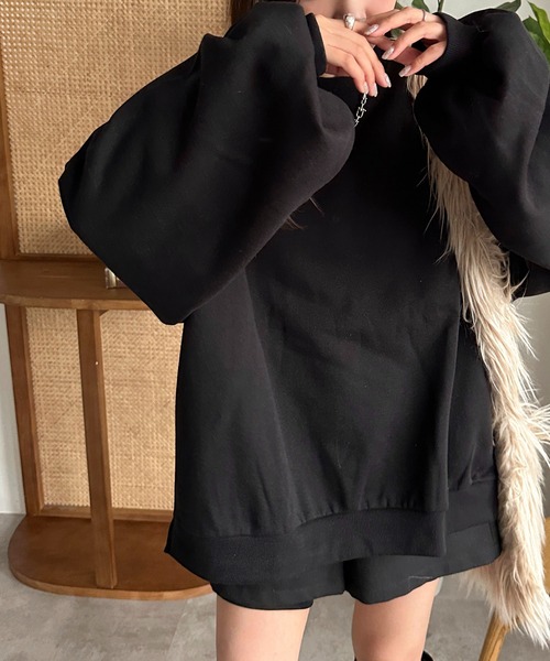 apres jour mignon(アプレジュールミニョン)の「スーパー袖ボリューム裏起毛スウェット【ZOZOTOWN限定アイテム】(スウェット・レディース・ブラック/グレー/ボルドー/ライトベージュ・X-LARGE/フリー)」の8枚目の写真