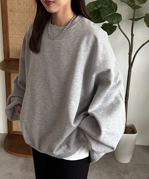 apres jour mignon(アプレジュールミニョン)の「スーパー袖ボリューム裏起毛スウェット【ZOZOTOWN限定アイテム】(スウェット・レディース・ブラック/グレー/ボルドー/ライトベージュ・X-LARGE/フリー)」の15枚目の写真