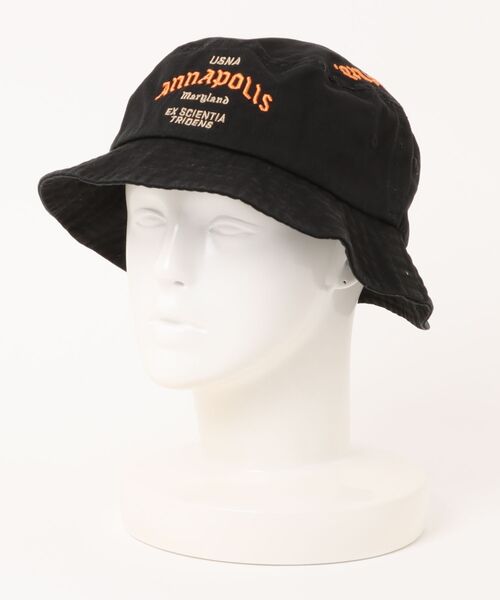 AVIREX（アヴィレックス）の「【AVIREX】EX USNA LOGO BUCKETHAT/ロゴバケットハット（ハット・メンズ・グリーン/ベージュ/ブラック・FREE）」の2枚目の写真