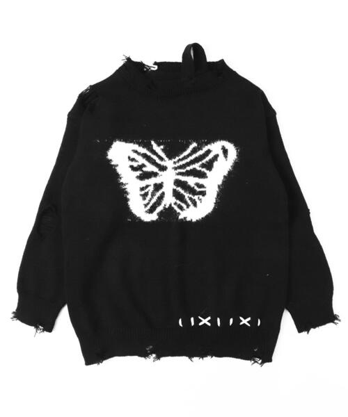 dispark（ディスパーク）の「DISPARK/バタフライダメージワンショルダーニット（ニット/セーター・レディース・ブラウン/ブラック・FREE）」の13枚目の写真