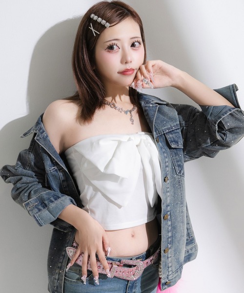 Diable baiser(ディアブルベーゼ)の「ビッグリボンキャミ【大きいサイズ有】(キャミソール・レディース・ブラック/ホワイト/ブラウン・SMALL/MEDIUM/LARGE/LL/3L)」の11枚目の写真