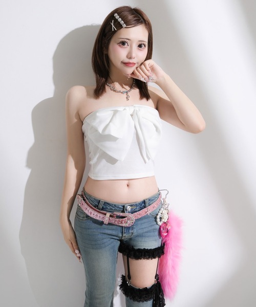 Diable baiser(ディアブルベーゼ)の「ビッグリボンキャミ【大きいサイズ有】(キャミソール・レディース・ブラック/ホワイト/ブラウン・SMALL/MEDIUM/LARGE/LL/3L)」の12枚目の写真