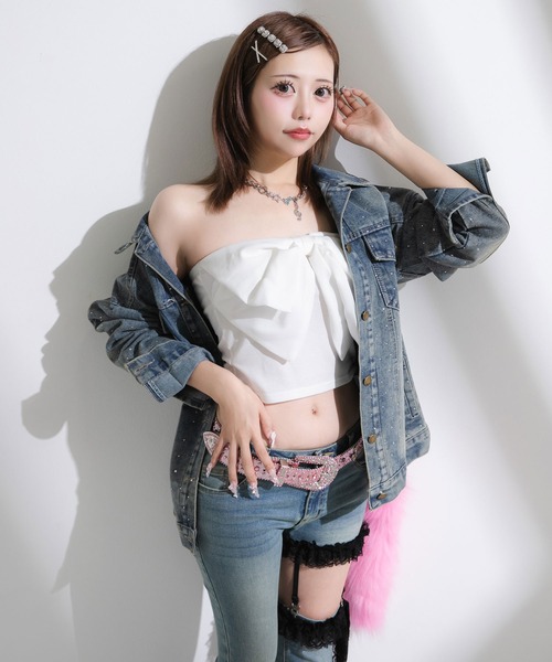 Diable baiser(ディアブルベーゼ)の「ビッグリボンキャミ【大きいサイズ有】(キャミソール・レディース・ブラック/ホワイト/ブラウン・SMALL/MEDIUM/LARGE/LL/3L)」の14枚目の写真