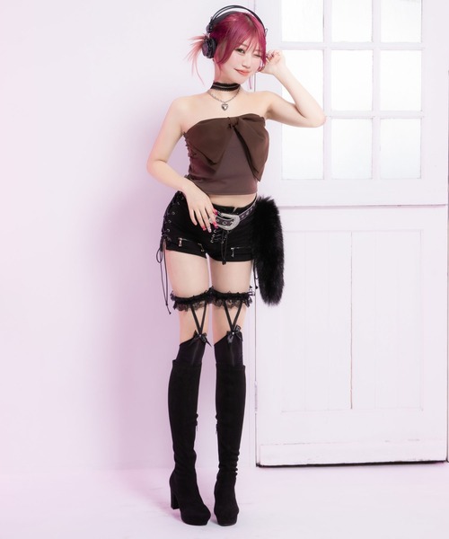 Diable baiser(ディアブルベーゼ)の「ビッグリボンキャミ【大きいサイズ有】(キャミソール・レディース・ブラック/ホワイト/ブラウン・SMALL/MEDIUM/LARGE/LL/3L)」の16枚目の写真