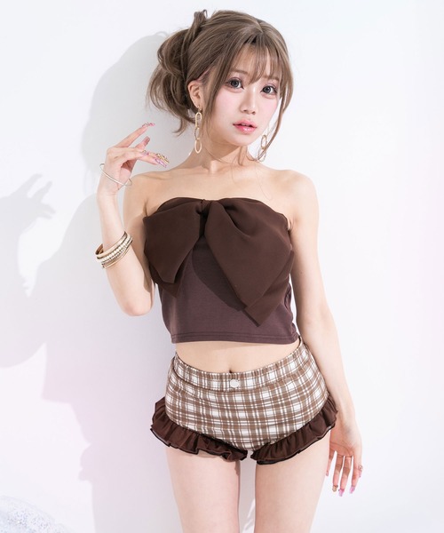 Diable baiser(ディアブルベーゼ)の「ビッグリボンキャミ【大きいサイズ有】(キャミソール・レディース・ブラック/ホワイト/ブラウン・SMALL/MEDIUM/LARGE/LL/3L)」の17枚目の写真