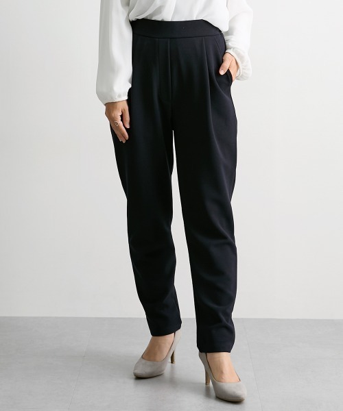 7days Life Styling（セブンデイズライフスタイリング）の「カットソー素材ワンタックテーパードパンツ<大きいサイズ有>（スラックス・レディース・ネイビー/ブラック・3L/LL/L/M/S/4L/5L/6L）」の10枚目の写真
