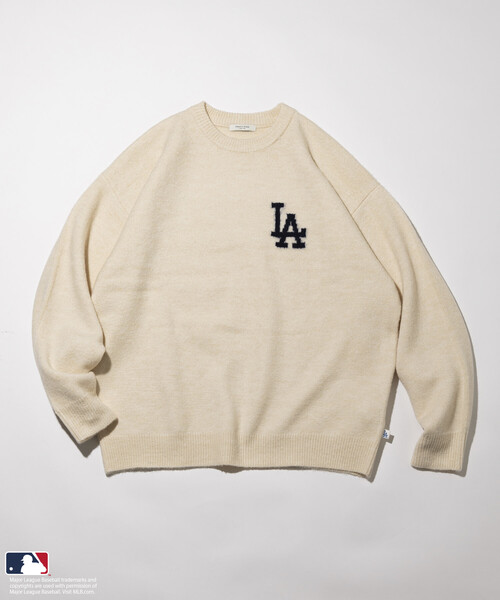 セール】MLB/メジャーリーグベースボール ジャカードロゴ クルーネック
