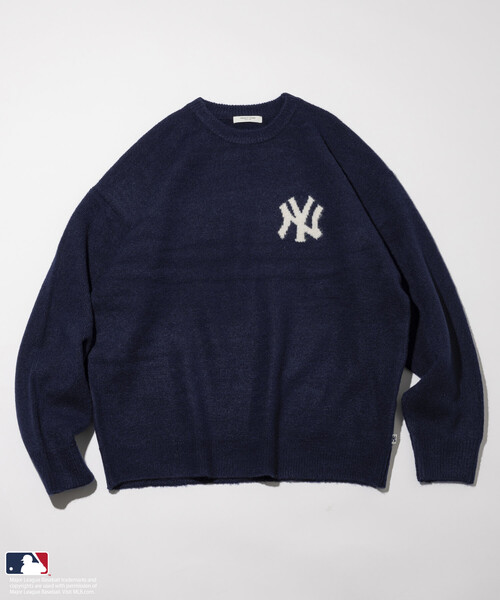 MLB（メジャーリーグベースボール）の「MLB/メジャーリーグベースボール ジャカードロゴ クルーネックニット（ニット/セーター・メンズ・グレー/オフホワイト/ネイビー・LARGE/MEDIUM）」の12枚目の写真