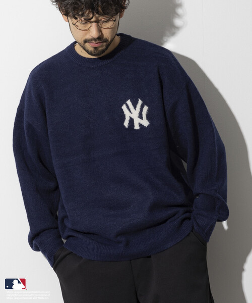 MLB（メジャーリーグベースボール）の「MLB/メジャーリーグベースボール ジャカードロゴ クルーネックニット（ニット/セーター・メンズ・グレー/オフホワイト/ネイビー・LARGE/MEDIUM）」の17枚目の写真
