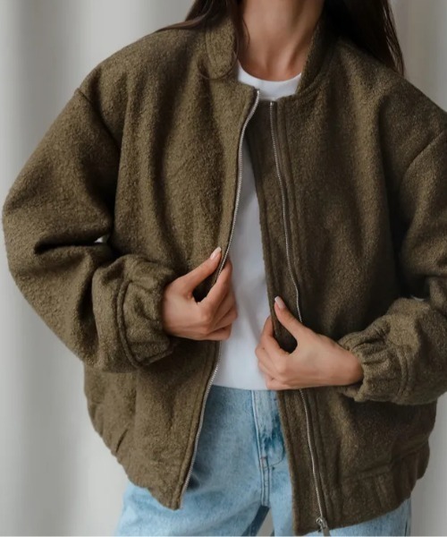 前ジップスウィングトップジャンパー(ブルゾン)|deux amour(ドゥーザムール)