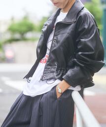 NCB neat caprice brand | NCB neat caprice brand(エヌシービーニートカプリスブランド) SHEEP STAND JACKET/レザージャケット(その他アウター)