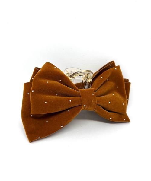 Alite cloth（アリーテクロス）の「ベロアリボンバンスクリップ（バレッタ/ヘアクリップ・レディース・キャメル/ワインレッド/ネイビー/ブラック/ダークグリーン・FREE）」の5枚目の写真