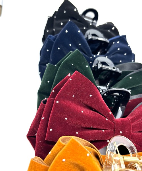 セール】ベロアリボンバンスクリップ（バレッタ/ヘアクリップ）｜Alite