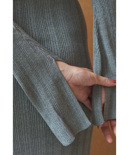 Alessia Knit Dress カットアウトランダムリブニットドレス