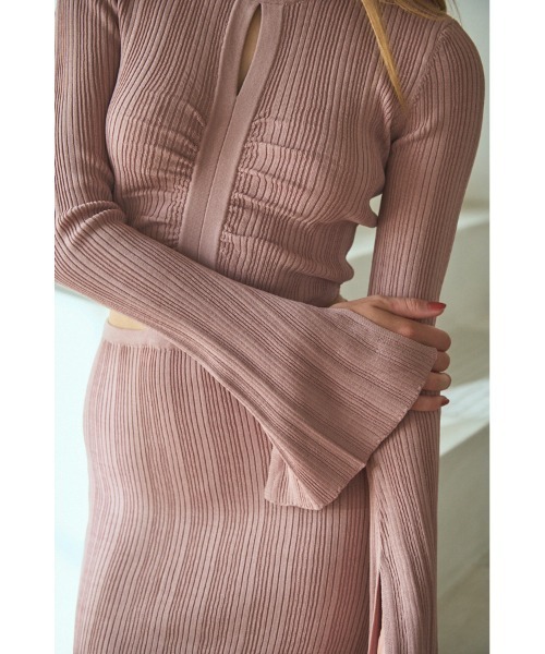 Alessia Knit Dress カットアウトランダムリブニットドレス