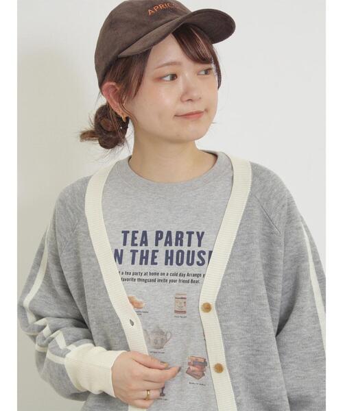 Samansa Mos2（サマンサ モスモス）の「袖ラインVネックカーディガン（カーディガン/ボレロ・レディース・キナリ/グレー/チャコールグレー/グリーン・F）」の3枚目の写真