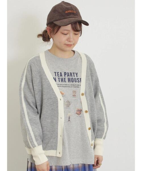 Samansa Mos2（サマンサ モスモス）の「袖ラインVネックカーディガン（カーディガン/ボレロ・レディース・キナリ/グレー/チャコールグレー/グリーン・F）」の12枚目の写真