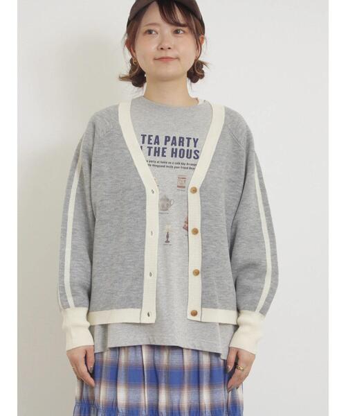 Samansa Mos2（サマンサ モスモス）の「袖ラインVネックカーディガン（カーディガン/ボレロ・レディース・キナリ/グレー/チャコールグレー/グリーン・F）」の19枚目の写真