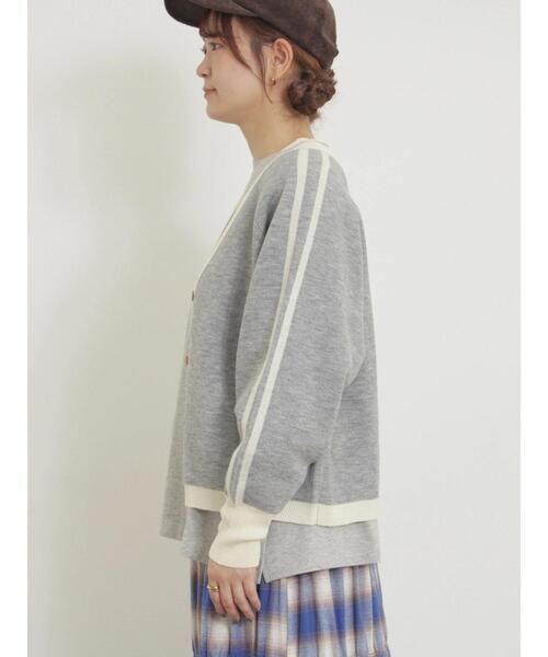 Samansa Mos2（サマンサ モスモス）の「袖ラインVネックカーディガン（カーディガン/ボレロ・レディース・キナリ/グレー/チャコールグレー/グリーン・F）」の20枚目の写真