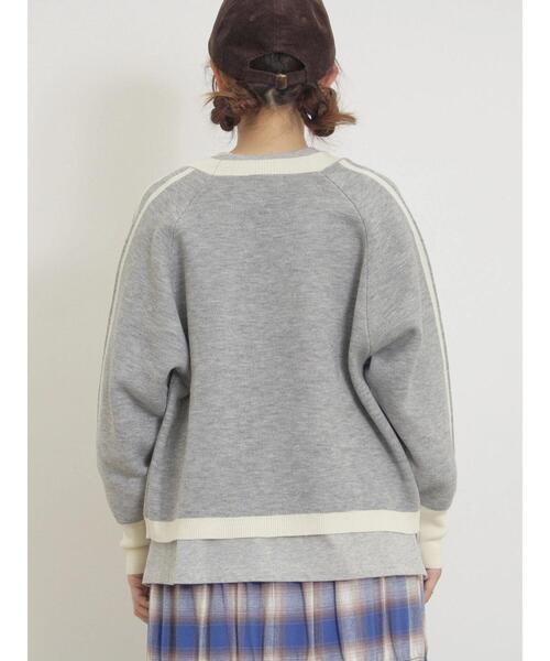 Samansa Mos2（サマンサ モスモス）の「袖ラインVネックカーディガン（カーディガン/ボレロ・レディース・キナリ/グレー/チャコールグレー/グリーン・F）」の21枚目の写真