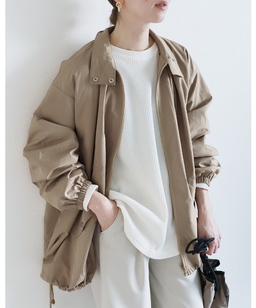 reca（レカ）の「オーバーサイズドロスト付コート（その他アウター・レディース・ブラック/ベージュ・M）」の2枚目の写真