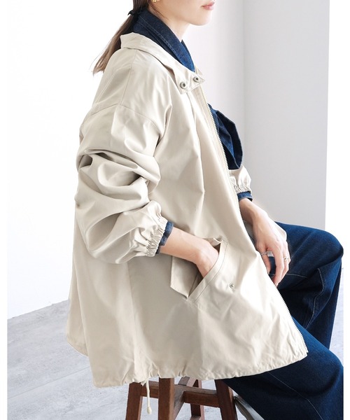 reca(レカ)の「オーバーサイズドロスト付コート(その他アウター・レディース・ブラック/ベージュ/アイボリー/グレイッシュベージュ・M)」の2枚目の写真