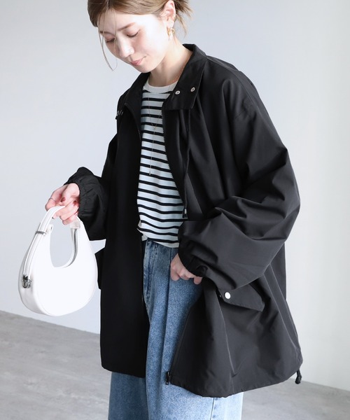 reca（レカ）の「オーバーサイズドロスト付コート（その他アウター・レディース・ブラック/ベージュ・M）」の5枚目の写真