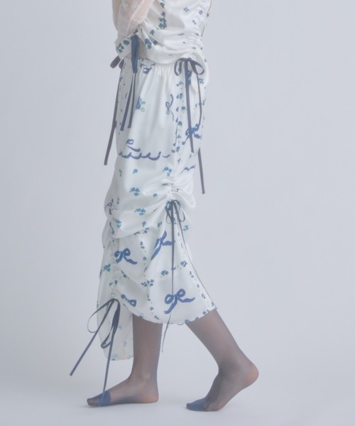 monepine オリジナルプリントギャザースカート セール】original print gather skirt/オリジナルプリント