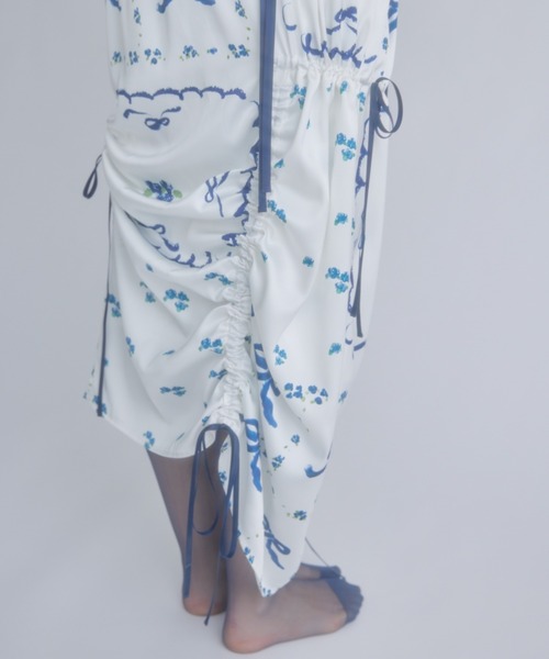 monepine オリジナルプリントギャザースカート original print gather skirt/オリジナルプリントギャザー
