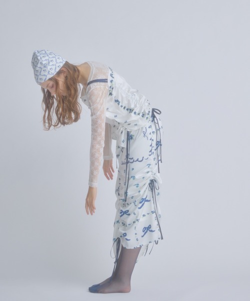 original print gather skirt/オリジナルプリントギャザー