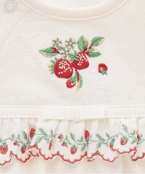 sense of wonder(センスオブワンダー)の「【オーガニック】野イチゴシシュウ2WAYオール(ロンパース・キッズ・ホワイト系・50-70cm)」の6枚目の写真