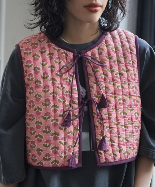 ベビーピンク花型キルティングベストサイズ40 42 44 キルティングベスト｜ベビー服・子供服通販のPETTIT BATEAU【公式】