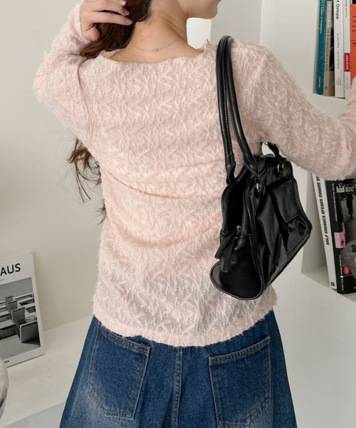 Ada.(エイダ)の「【Eclat one】シアー レース メニーボタン カーディガン トップス(カーディガン/ボレロ・レディース・ブラック/アイボリー/ピンク・FREE)」の6枚目の写真