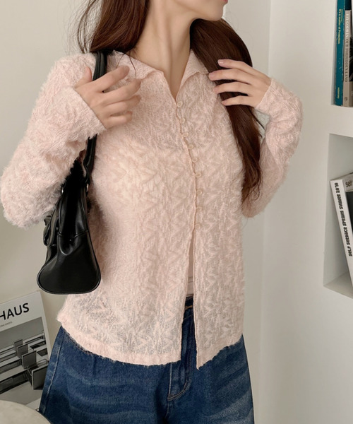 Ada.(エイダ)の「【Eclat one】シアー レース メニーボタン カーディガン トップス(カーディガン/ボレロ・レディース・ブラック/アイボリー/ピンク・FREE)」の16枚目の写真