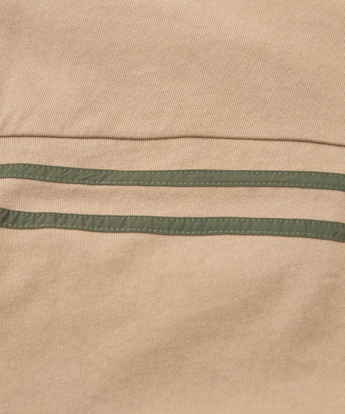 CUBE SUGAR（キューブシュガー）の「ナイロン×カットソーライン入りドルマンスリーブＴシャツ（Tシャツ/カットソー・レディース・スミクロ/ナチュラル/ベージュ/カーキ・M）」の12枚目の写真