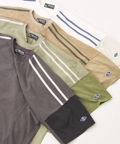 CUBE SUGAR（キューブシュガー）の「ナイロン×カットソーライン入りドルマンスリーブＴシャツ（Tシャツ/カットソー・レディース・スミクロ/ナチュラル/ベージュ/カーキ・M）」の15枚目の写真